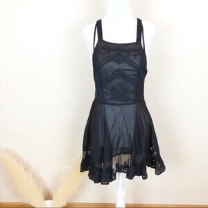 Free People Embroidered Square Neck Mini Dress.